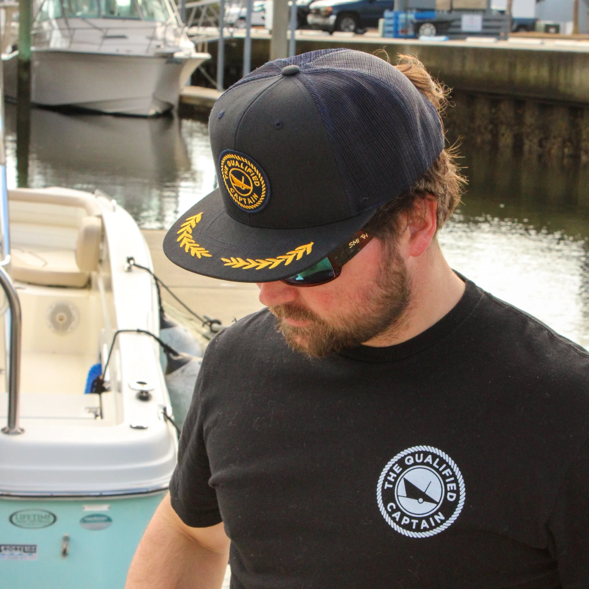 Embroidered Patch Captain Hat - Image 8